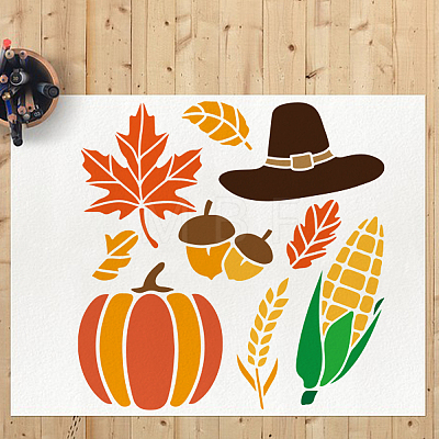 US 1 Set Autumn Theme PET Hollow Out Drawing Painting Stencils DIY-MA0001-58-1