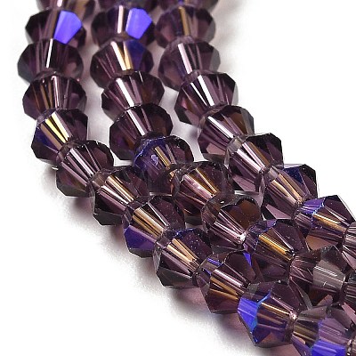 Transparent Electroplate Glass Beads Strands EGLA-A039-T4mm-L04-1