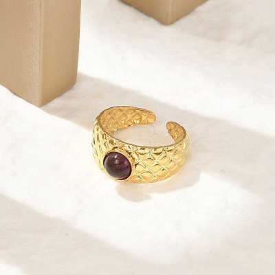 Natural Gemstone Finger Rings RJEW-K290-11G-1