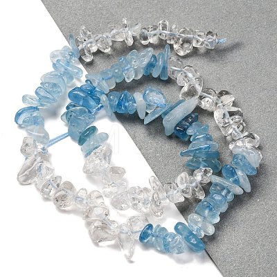 Natural Quartz Crystal & Aquamarine Beads Strands G-L610-A05-01-1