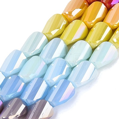 Electroplate Opaque Glass Beads Strands EGLA-N022-10A-B01-1