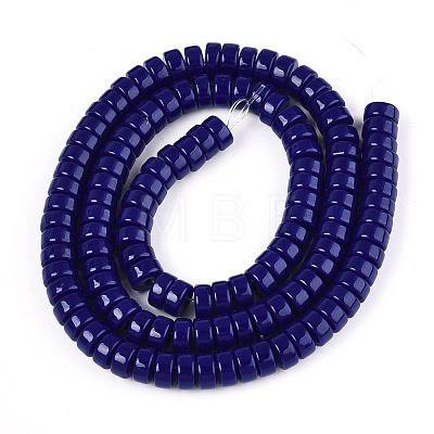 Opaque Solid Color Glass Beads Strands GLAA-N026-3x6mm-09-1