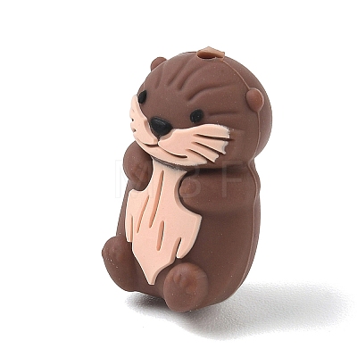 Animal Theme Silicone Beads SIL-E013-03G-1