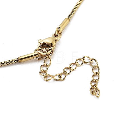 304 Stainless Steel Round Snake Chain Bowknot Pendant Necklaces for Women NJEW-Z050-01G-01-1