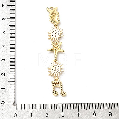Brass Micro Pave Clear Cubic Zirconia Big Pendants KK-B176-02G-03-1