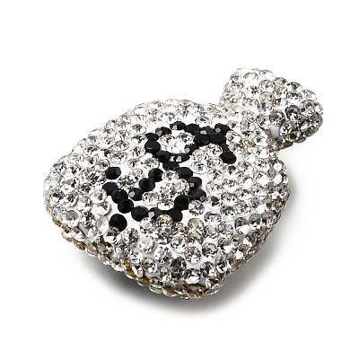 Handmade Polymer Clay Rhinestone Beads CLAY-Z006-04E-1