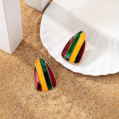 Triangle Alloy Enamel Stud Earrings FS-WG49E79-01-1