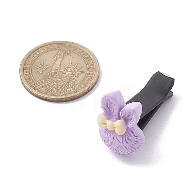 Rabbit with Bowknot Resin Car Air Vent Clips JEWB-BR00147-01-1