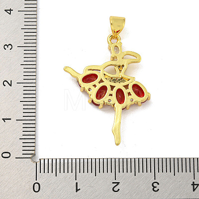 Rack Plating Brass Micro Pave Cubic Zirconia Pendants KK-G513-94G-01-1