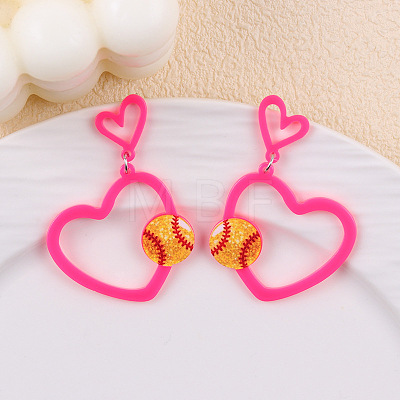Sports Theme Acrylic Dangle Stud Earrings FS-WG8F5BD-05-1