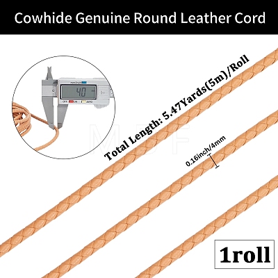 5M Round Braided Cowhide Letter Cord WL-GF0001-34B-01-1
