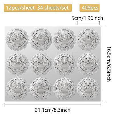 34 Sheets Custom Silver Foil Embossed PET Picture Sticker DIY-WH0528-019-1