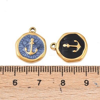 304 Stainless Steel Enamel Pendants STAS-P425-01G-07-1