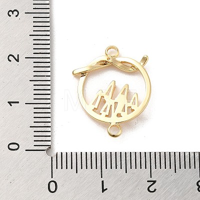Brass Pave Clear Cubic Zirconia Connector Charms KK-M274-02G-1