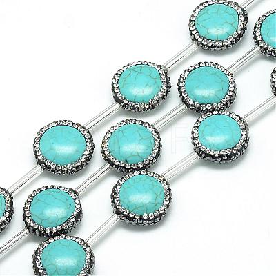 Synthetic Turquoise Rhinestone Beads G-Q487-07-1