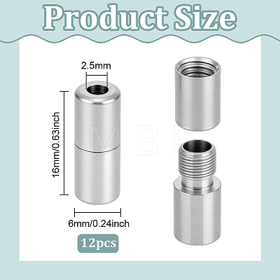 12Pcs Stainless Steel Screw Clasps STAS-BC0004-25C-1
