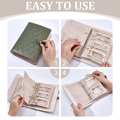 Portable Travel PU Leather & PVC Loose Leaf Binder Jewelry Books AJEW-WR0003-78B-1