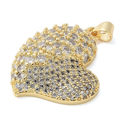 Brass Micro Pave Cubic Zirconia Pendants KK-K298-15H-G-1