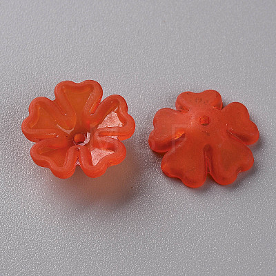 Transparent Frosted Acrylic Bead Caps X-MACR-S371-04A-726-1