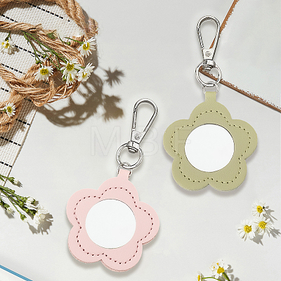 2Pcs 2 Colors PU Leather Pendant Decorations HJEW-CL0001-16B-1