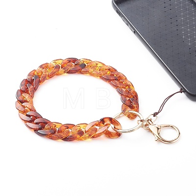 Acrylic Curb Chain Mobile Straps HJEW-JM00449-1