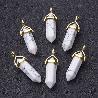 Synthetic Howlite Double Terminated Pointed Pendants G-G902-C01-1