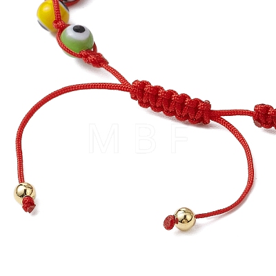 Adjustable Lanmpword Evil Eye Braided Bead Bracelet BJEW-JB11059-1