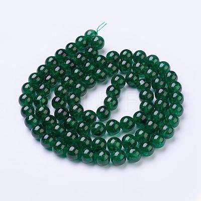 Spray Painted Crackle Glass Beads Strands CCG-Q001-10mm-17-1