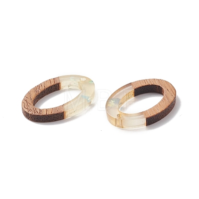 Transparent Resin & Walnut Wood Pendants RESI-XCP0001-92-1
