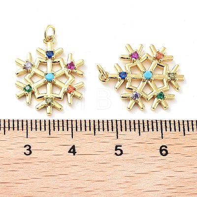 Rack Plating Brass Micro Pave Colorful Grade AAA Cubic Zirconia Pendants X-KK-M280-05G-1