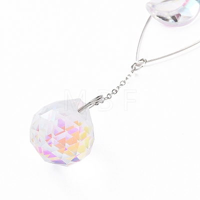 AB Color Plated Crystal Bullet Big Pendant Decorations HJEW-G019-03G-1