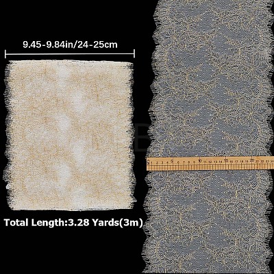 3M Polyester Eyelash Shaped Wide Lace Trim OCOR-WH0020-19B-1
