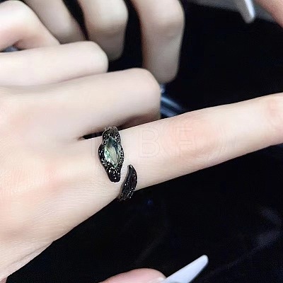 Alloy Rhinestone Cuff Open Rings WGBB1B9-02-1