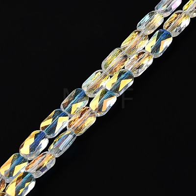 Transparent Electroplate Glass Beads Strands GLAA-Q099-G01-06-1