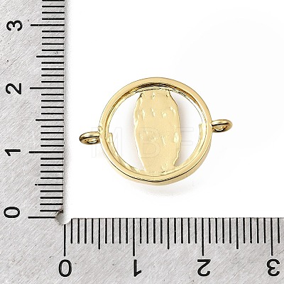 Religion Brass Micro Pave Clear Cubic Zirconia Connector Charms KK-G602-07G-12-1