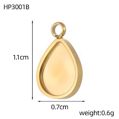 304 Stainless Steel Pendant Cabochon Settings STAS-OY008-79G-1