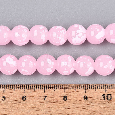 Baking Paint Glass Beads Strands DGLA-N015-10mm-02-1