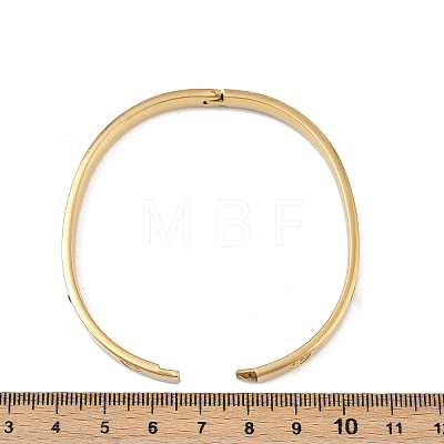 201 Stainless Steel with Rhinestone Bangles for Women X-BJEW-B138-04G-1