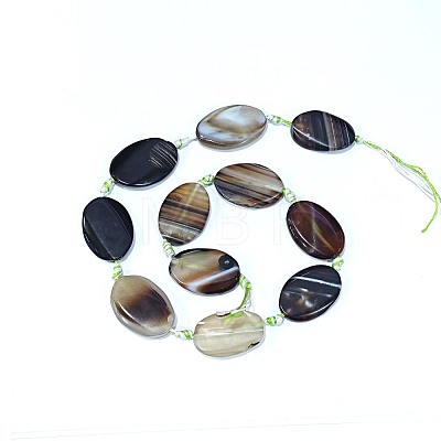 Natural Banded Agate/Striped Agate Beads Strands G-I245-58C-1