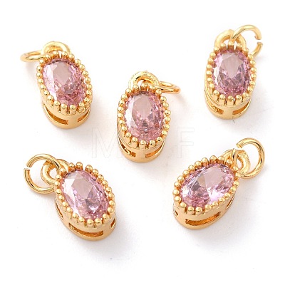 Real 18K Gold Plated Brass Inlaid Cubic Zirconia Charms ZIRC-L100-079G-1