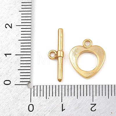 Heart Brass Toggle Clasps KK-G548-43G-05-1