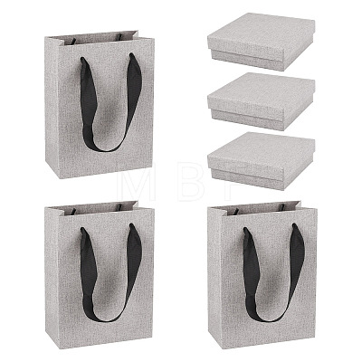 3Pcs Square Paper Jewelry Display Cases CON-TA0001-39D-02-1