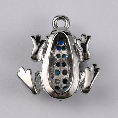 Brass Micro Pave Colorful Cubic Zirconia Chrams ZIRC-WH0001-02P-1