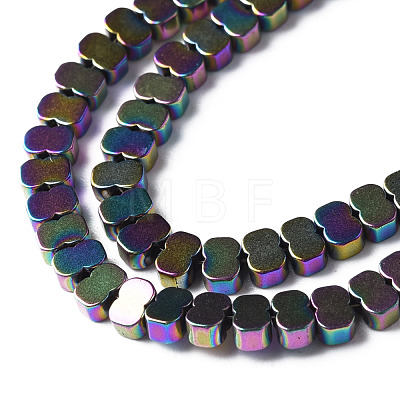 Electroplate Rainbow Color Non-magnetic Synthetic Hematite Beads Strands G-N337-03-1