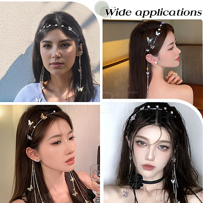 Zinc Alloy Rhinestone Hair Bands OHAR-WH20007-01A-G-1