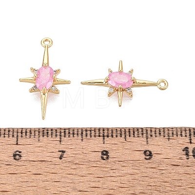 Brass Glass Pendants KK-T049-059G-03-1