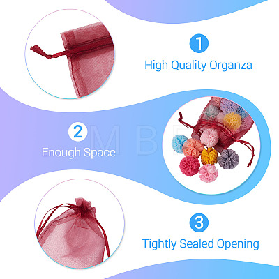 50Pcs Organza Bags Jewellery Storage Pouches Wedding Favour Party Mesh Drawstring Gift OP-TA0001-16D-1