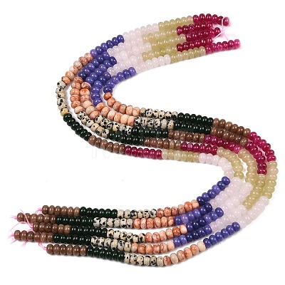 Natural Red Netstone & Dyed White Jade & Dalmatian Jasper Beads Strands G-Z135-C04-1