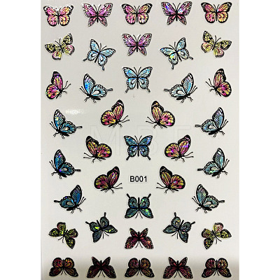 Laser Butterfly Nail Polish Foil Adhesive Decals MRMJ-T078-237A-1