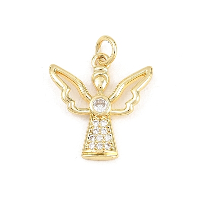 Brass Micro Pave Cubic Zirconia Pendants KK-F938-38G-03-1